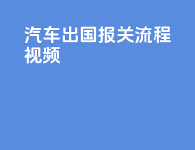 汽车出国报关流程视频