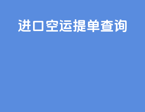 进口空运提单查询