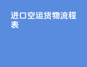 进口空运货物流程表