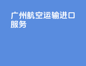 广州航空运输进口服务