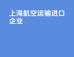 上海航空运输进口企业