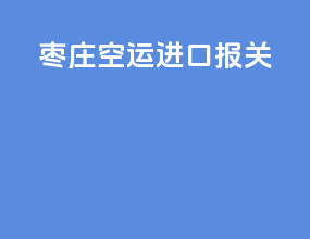 枣庄空运进口报关