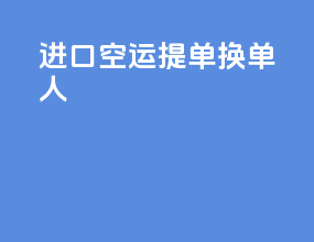 进口空运提单换单人