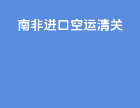 南非进口空运清关