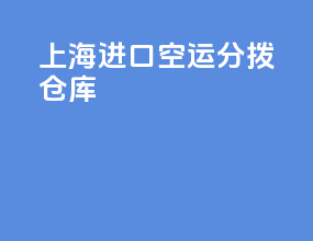 上海进口空运分拨仓库