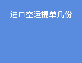 进口空运提单几份