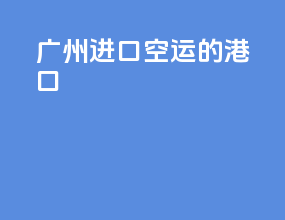 广州进口空运的港口