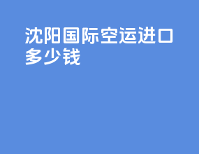 沈阳国际空运进口多少钱