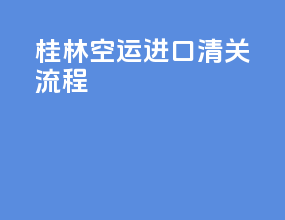 桂林空运进口清关流程