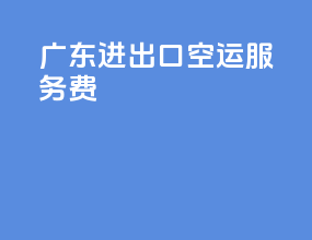 广东进出口空运服务费