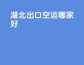 湖北出口空运哪家好