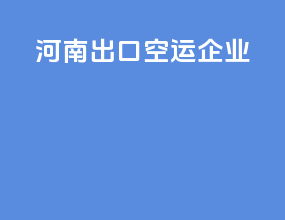 河南出口空运企业