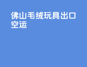 佛山毛绒玩具出口空运