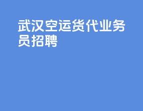 武汉空运货代业务员招聘