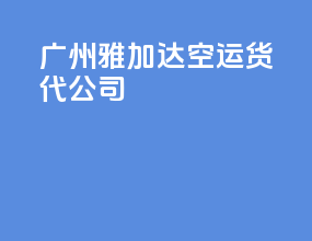 广州雅加达空运货代公司