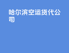哈尔滨空运货代公司