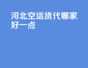 河北空运货代哪家好一点