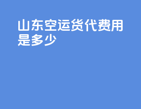 山东空运货代费用是多少