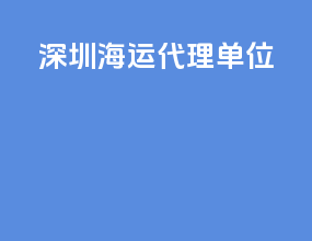 深圳海运代理单位