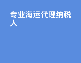 专业海运代理纳税人