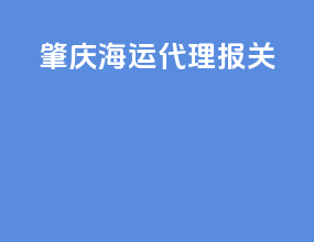肇庆海运代理报关