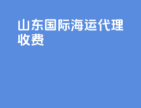 山东国际海运代理收费