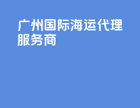 广州国际海运代理服务商