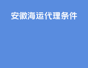 安徽海运代理条件