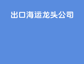 出口海运龙头公司