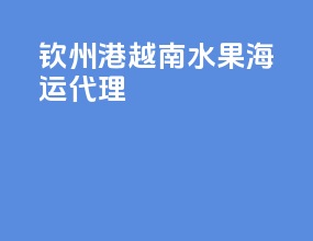 钦州港越南水果海运代理