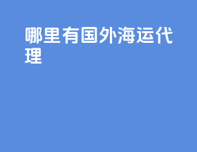 哪里有国外海运代理