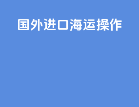 国外进口海运操作