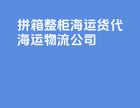 拼箱整柜海运货代海运物流公司