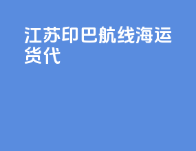 江苏印巴航线海运货代