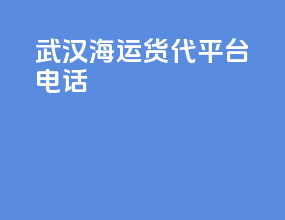 武汉海运货代平台电话