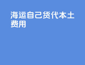 海运自己货代本土费用