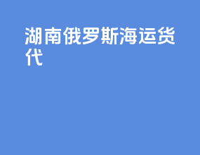 湖南俄罗斯海运货代