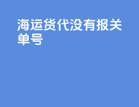 海运货代没有报关单号