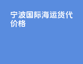 宁波国际海运货代价格