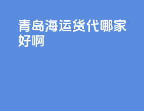 青岛海运货代哪家好啊