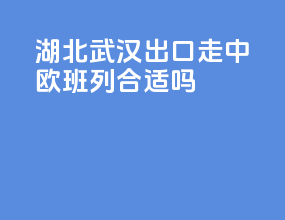 湖北武汉出口走中欧班列合适吗