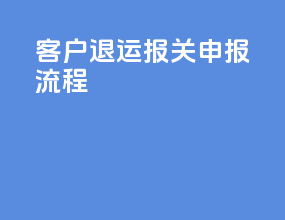 客户退运报关申报流程