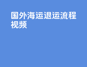 国外海运退运流程视频