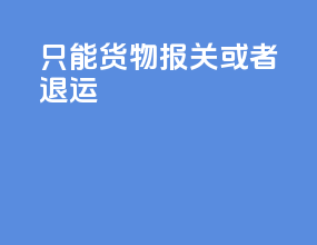 只能货物报关或者退运