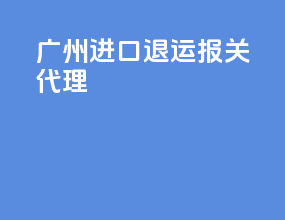 广州进口退运报关代理