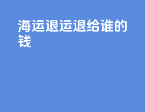 海运退运退给谁的钱