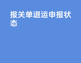 报关单退运申报状态