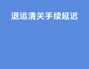退运清关手续延迟