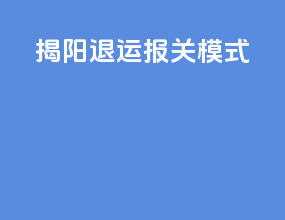 揭阳退运报关模式