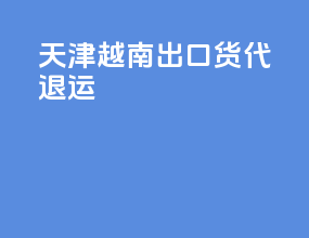 天津越南出口货代退运